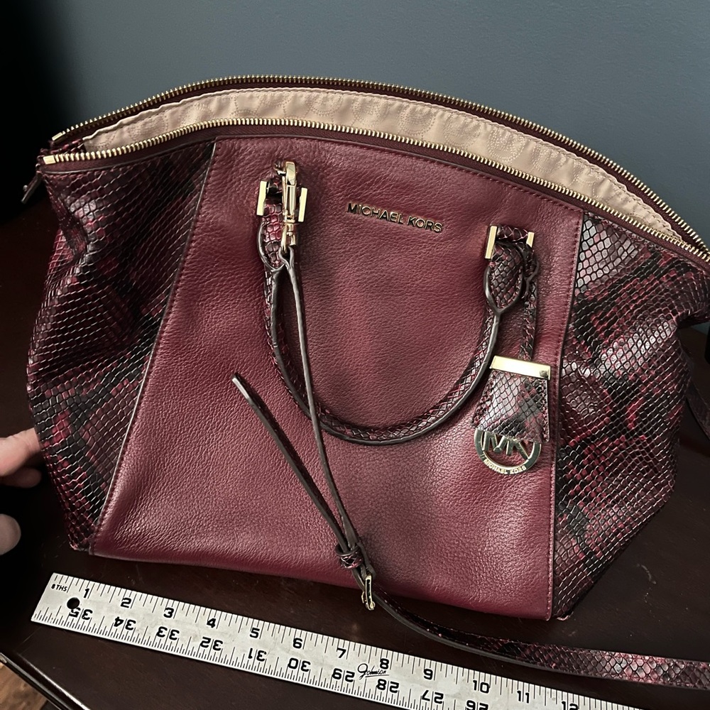 Michael Kors cranberry leather purse